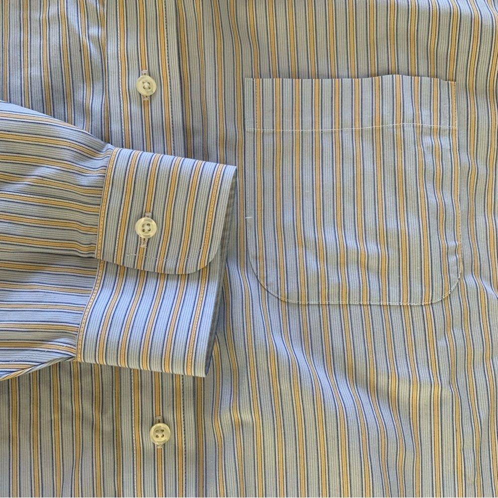 Brooks Brothers Men’s 16/32 Dress Shirt Blue Striped Regent Non Iron Stretch